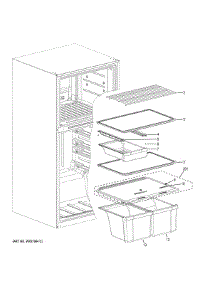 Shelves Drawers parts for Ge Refrigerator GTE21GTHGBB from AppliancePartsPros.com