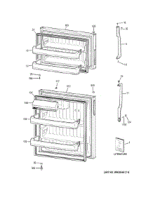 Doors parts for Ge Refrigerator GTK17JCDDRBS from AppliancePartsPros.com