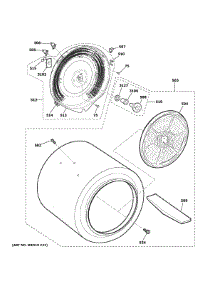 Drum parts for Ge Dryer GTX22EASK1WW from AppliancePartsPros.com
