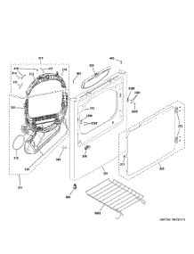 Front Panel Door parts for Ge Dryer GTX38GASW0WS from AppliancePartsPros.com