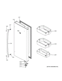 Fresh Food Door Rh parts for Ge Refrigerator GWE23GYNGFS from AppliancePartsPros.com