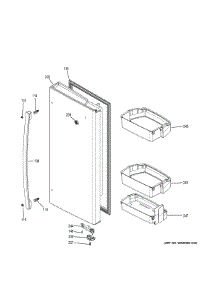 Fresh Food Door Rh parts for Ge Refrigerator GYS22GSNBSS from AppliancePartsPros.com