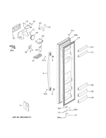 Freezer Door parts for Ge Refrigerator GZS22DGJPFBB from AppliancePartsPros.com