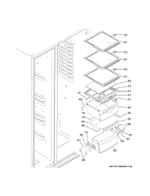 Fresh Food Shelves parts for Ge Refrigerator GZS22DSJNFSS from AppliancePartsPros.com