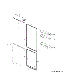 Doors parts for Ge Refrigerator HRB15N3BGS from AppliancePartsPros.com