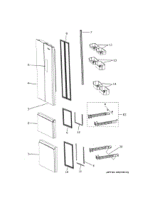 Doors parts for Ge Refrigerator HRF15N3AGS from AppliancePartsPros.com