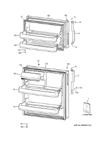 Doors parts for Ge Refrigerator HTH17CBDDRWW from AppliancePartsPros.com