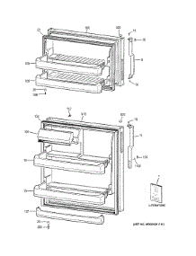 Doors parts for Ge Refrigerator HTH18EBDERCC from AppliancePartsPros.com