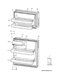 Doors parts for Ge Refrigerator HTN17CBDDRWW from AppliancePartsPros.com