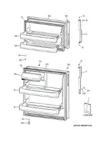 Doors parts for Ge Refrigerator HTS17CBDJRWW from AppliancePartsPros.com