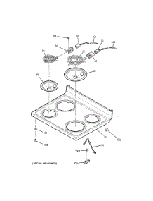 Cooktop parts for Ge Range JB350DF2WW from AppliancePartsPros.com