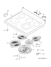 Cooktop parts for Ge Range JBS65DF1BB from AppliancePartsPros.com