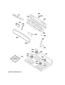 Cooktop parts for Ge Range JGB450DEK3WW from AppliancePartsPros.com