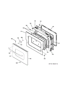 Door parts for Ge Range JM250DF4BB from AppliancePartsPros.com