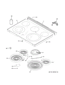 Cooktop parts for Ge Range JS760DP4BB from AppliancePartsPros.com