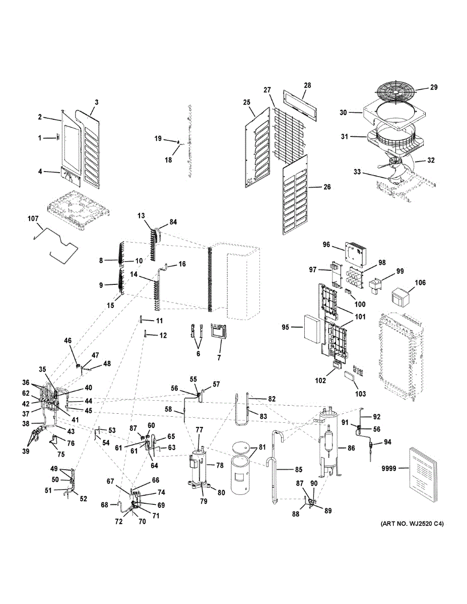 parts-for-ge-mvhq072me4ca1-room-air-conditioner-parts