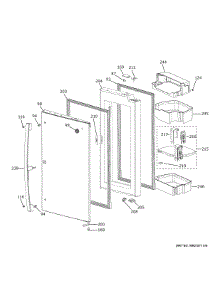 Refrigerator Door - Rh parts for Ge Refrigerator PAD28BYTCFS from AppliancePartsPros.com