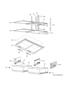 Refrigerator Shelves parts for Ge Refrigerator PAD28BYTCFS from AppliancePartsPros.com