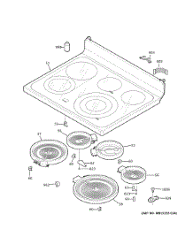 Cooktop parts for Ge Range PB935BP2TS from AppliancePartsPros.com