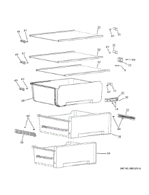 Shelves Drawers parts for Ge Refrigerator PBV10R5VBSS from AppliancePartsPros.com