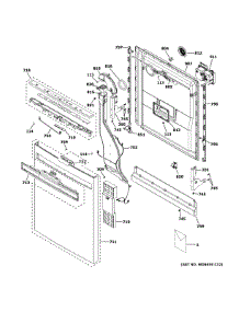 Escutcheon Door Assembly parts for Ge Dishwasher PDP715SYN3FS from AppliancePartsPros.com