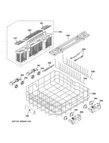 Lower Rack Assembly parts for Ge Dishwasher PDP715SYN3FS from AppliancePartsPros.com