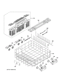 Lower Rack Assembly parts for Ge Dishwasher PDP755SYR5FS from AppliancePartsPros.com