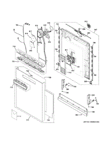 Escutcheon Door Assembly parts for Ge Dishwasher PDP795SYV1FS from AppliancePartsPros.com