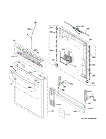Escutcheon Door Assembly parts for Ge Dishwasher PDT715SYV1FS from AppliancePartsPros.com