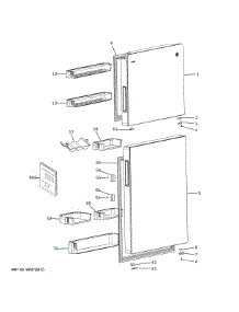 Doors parts for Ge Refrigerator PPV08R5YRBSS from AppliancePartsPros.com