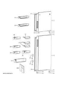 Doors parts for Ge Refrigerator PPV10R5YRBSS from AppliancePartsPros.com