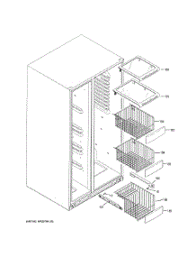 Freezer Shelves parts for Ge Refrigerator PSE25KYHFHFS from AppliancePartsPros.com
