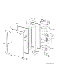 Refrigerator Door Rh parts for Ge Refrigerator PVD28BYNDFS from AppliancePartsPros.com