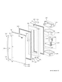 Refrigerator Door - Rh parts for Ge Refrigerator PVD28BYNFS from AppliancePartsPros.com