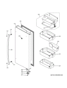 Fresh Food Door Rh parts for Ge Refrigerator PWE23KMKMES from AppliancePartsPros.com