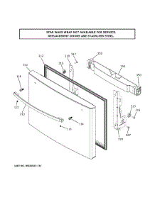 Freezer Door parts for Ge Refrigerator PWE23SWNBII from AppliancePartsPros.com