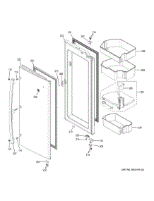 Fresh Food Door Rh parts for Ge Refrigerator PYD22KBLHTS from AppliancePartsPros.com