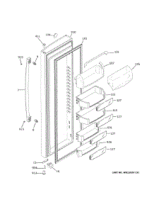 Fresh Food Door parts for Ge Refrigerator PZS22MSKNHSS from AppliancePartsPros.com