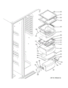 Fresh Food Shelves parts for Ge Refrigerator PZS23KGECFBB from AppliancePartsPros.com