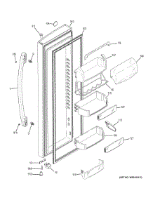 Fresh Food Door parts for Ge Refrigerator PZS23KGECFBB from AppliancePartsPros.com