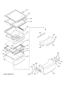 Fresh Food Shelves parts for Ge Refrigerator PZS23KPECFBV from AppliancePartsPros.com