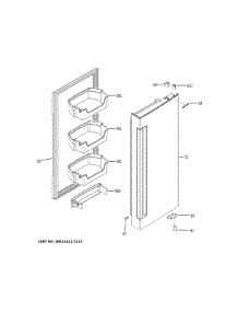 Fresh Food Door Rh parts for Ge Refrigerator QNE27JSMKFSS from AppliancePartsPros.com