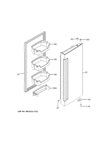 Fresh Food Door Rh parts for Ge Refrigerator QNE27JSMNFSS from AppliancePartsPros.com