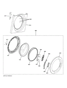 Front Panel Door parts for Ge Washer VFW310SSR0WW from AppliancePartsPros.com