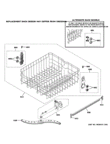 Upper Rack Assembly parts for Ge Dishwasher XDF250PGR1BB from AppliancePartsPros.com