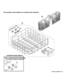 Lower Rack Assembly parts for Ge Dishwasher XDF250PGR3WW from AppliancePartsPros.com