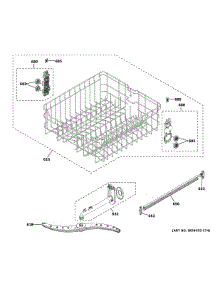 Upper Rack Assembly parts for Ge Dishwasher XDF300PGN4WW from AppliancePartsPros.com