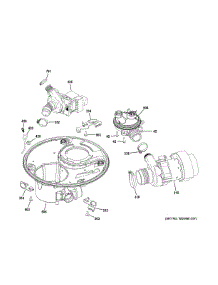 Sump Motor Mechanism parts for Ge Dishwasher XDF300PSN0SS from AppliancePartsPros.com