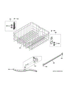 Upper Rack Assembly parts for Ge Dishwasher XDF300PSN0SS from AppliancePartsPros.com