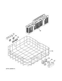 Lower Rack Assembly parts for Ge Dishwasher XDF300PSN0SS from AppliancePartsPros.com